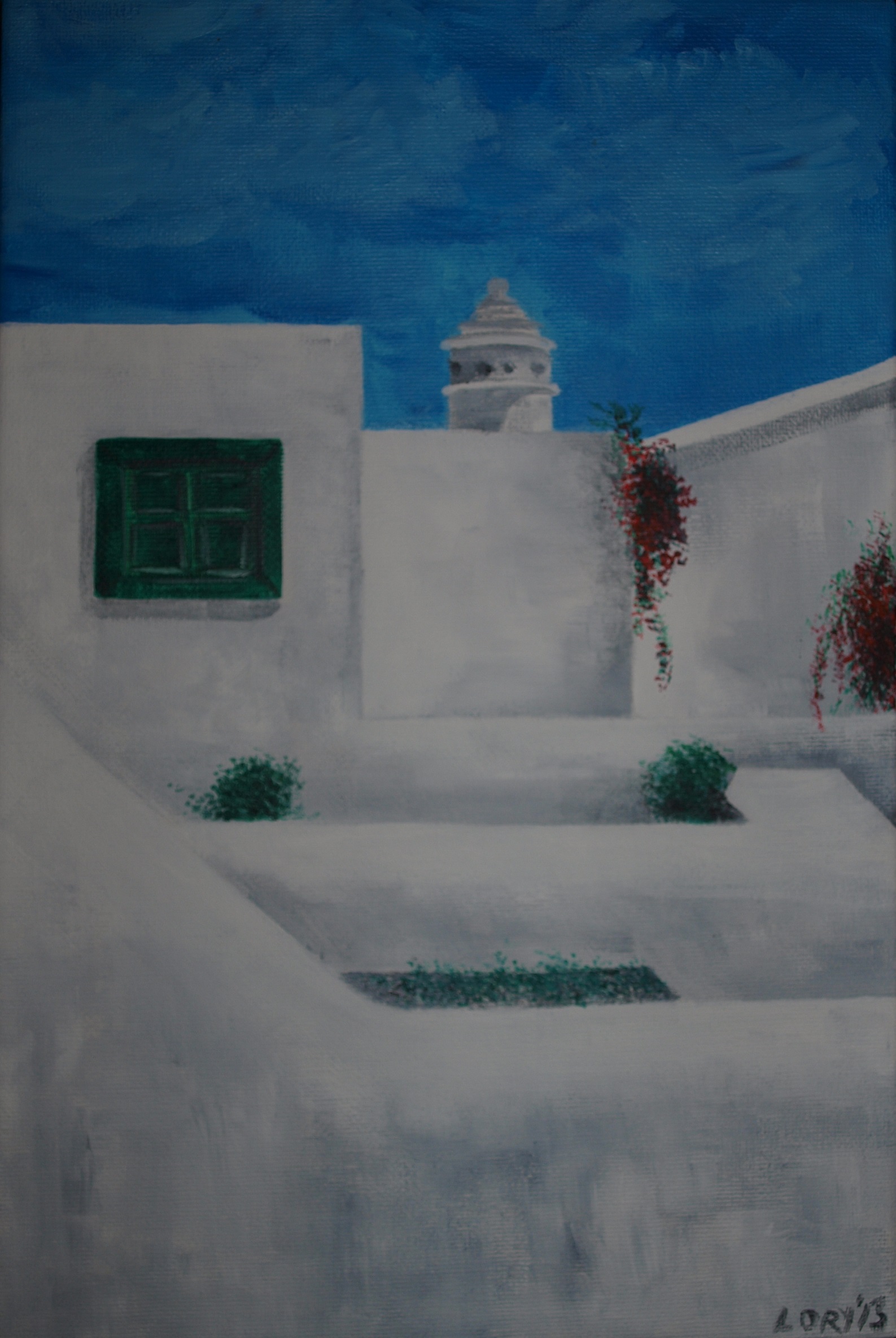 Bozzetto - Scorcio a Lanzarote cm 30 x 20 acrilico su tela 